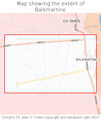 Map showing extent of Balemartine as bounding box