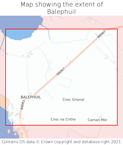 Map showing extent of Balephuil as bounding box