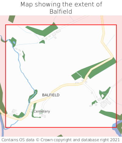 Map showing extent of Balfield as bounding box
