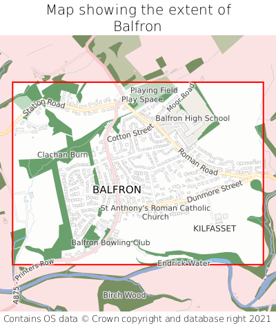 Map showing extent of Balfron as bounding box