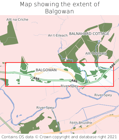 Map showing extent of Balgowan as bounding box