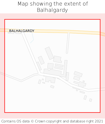 Map showing extent of Balhalgardy as bounding box