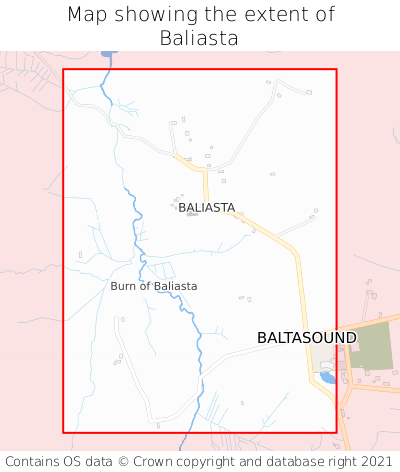 Map showing extent of Baliasta as bounding box