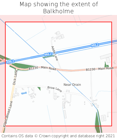 Map showing extent of Balkholme as bounding box