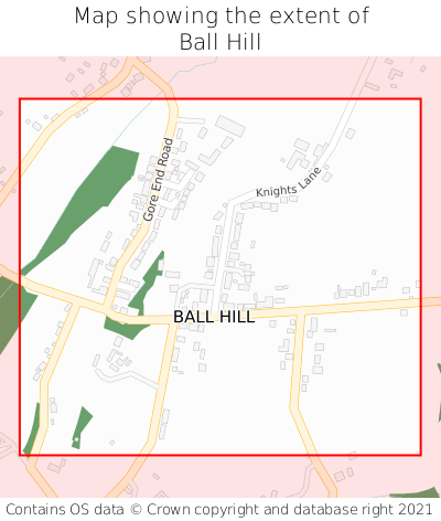 Map showing extent of Ball Hill as bounding box