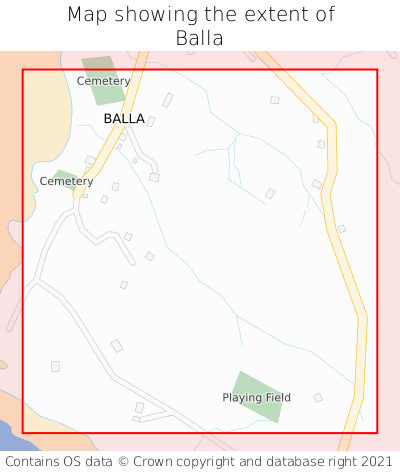 Map showing extent of Balla as bounding box