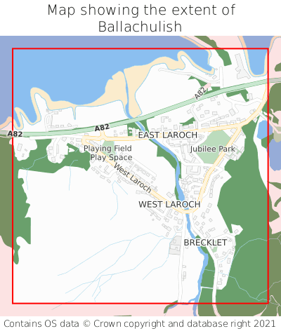 Map showing extent of Ballachulish as bounding box