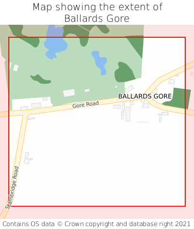 Map showing extent of Ballards Gore as bounding box