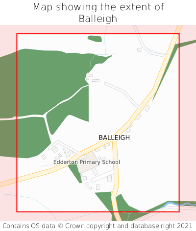Map showing extent of Balleigh as bounding box
