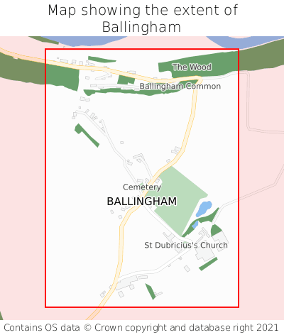 Map showing extent of Ballingham as bounding box