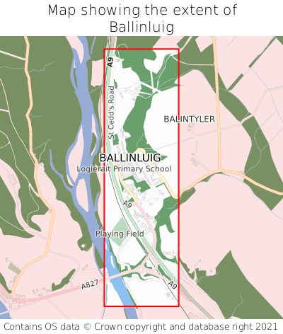 Map showing extent of Ballinluig as bounding box