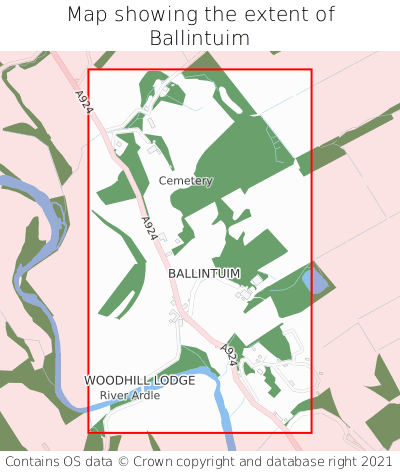 Map showing extent of Ballintuim as bounding box
