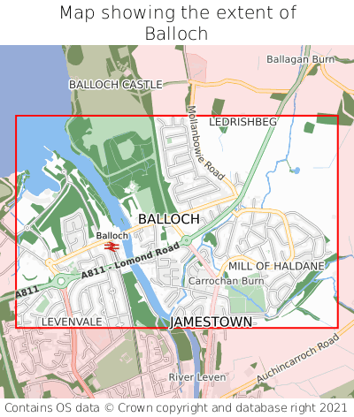 Map showing extent of Balloch as bounding box