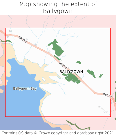 Map showing extent of Ballygown as bounding box