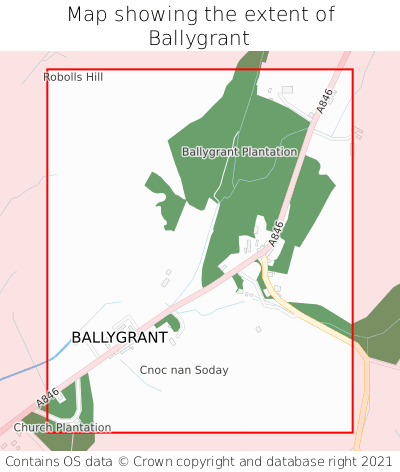 Map showing extent of Ballygrant as bounding box