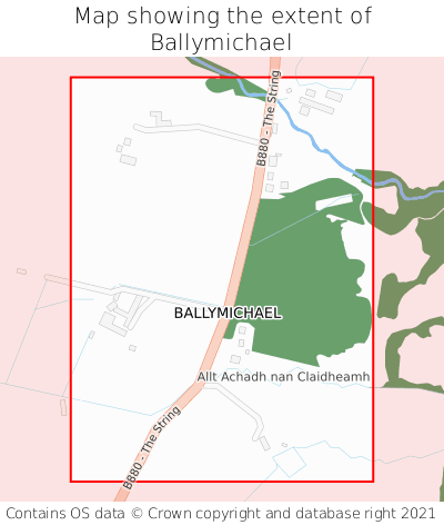 Map showing extent of Ballymichael as bounding box
