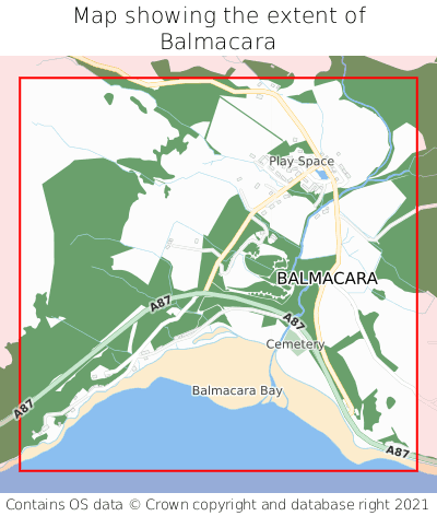 Map showing extent of Balmacara as bounding box