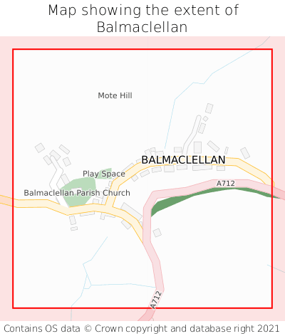 Map showing extent of Balmaclellan as bounding box