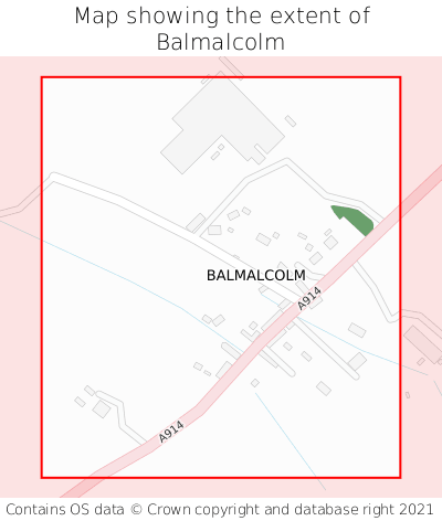 Map showing extent of Balmalcolm as bounding box