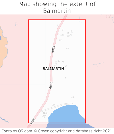 Map showing extent of Balmartin as bounding box