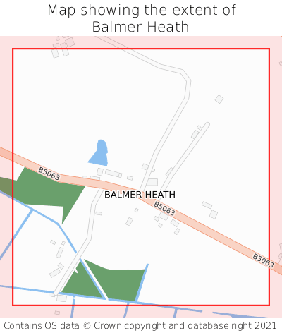 Map showing extent of Balmer Heath as bounding box