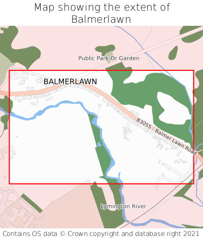 Map showing extent of Balmerlawn as bounding box