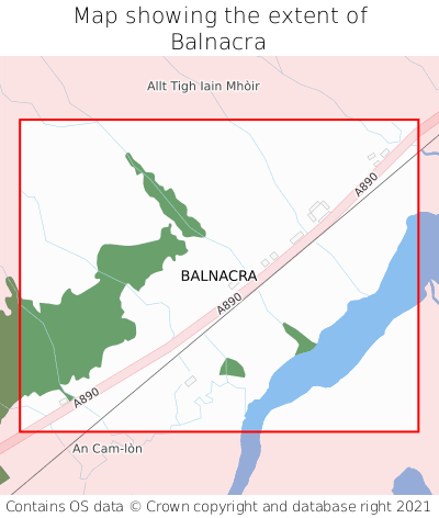 Map showing extent of Balnacra as bounding box