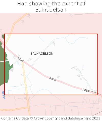 Map showing extent of Balnadelson as bounding box