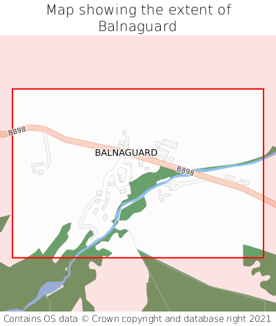 Map showing extent of Balnaguard as bounding box