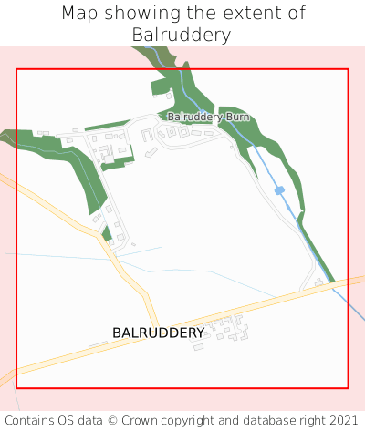 Map showing extent of Balruddery as bounding box