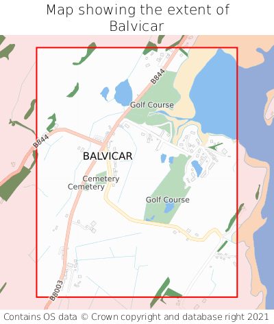 Map showing extent of Balvicar as bounding box