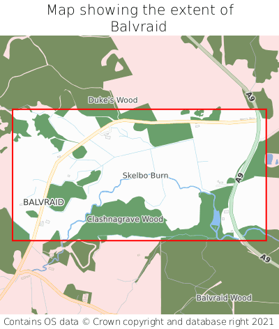 Map showing extent of Balvraid as bounding box