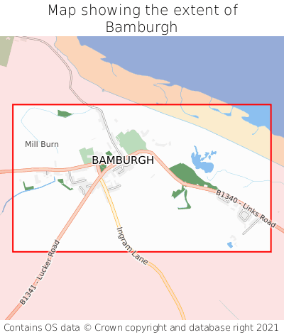 Map showing extent of Bamburgh as bounding box