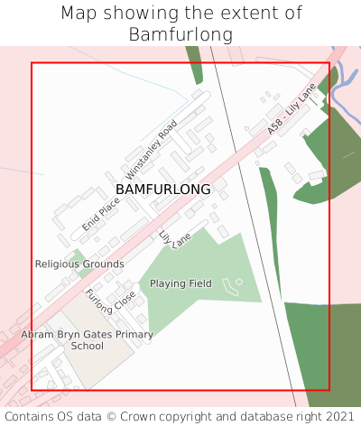 Map showing extent of Bamfurlong as bounding box