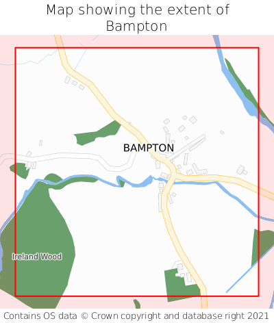 Map showing extent of Bampton as bounding box