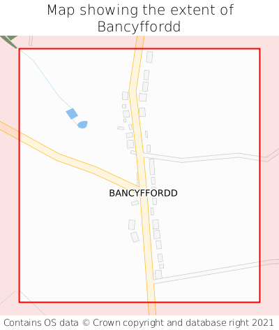Map showing extent of Bancyffordd as bounding box