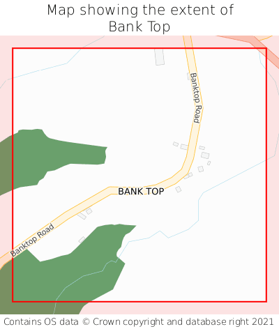 Map showing extent of Bank Top as bounding box