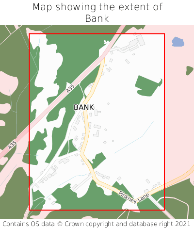 Map showing extent of Bank as bounding box
