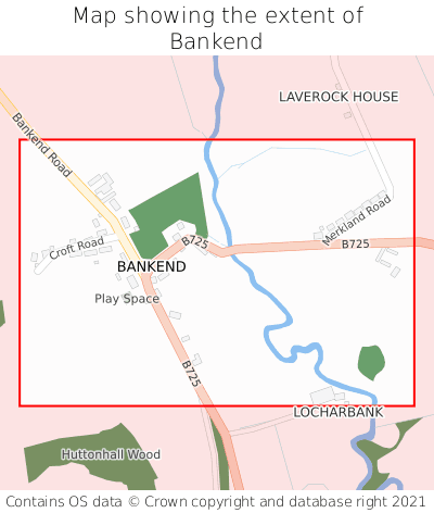 Map showing extent of Bankend as bounding box