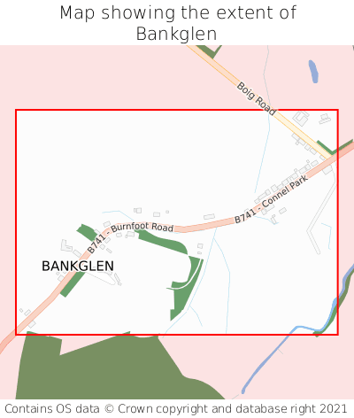 Map showing extent of Bankglen as bounding box