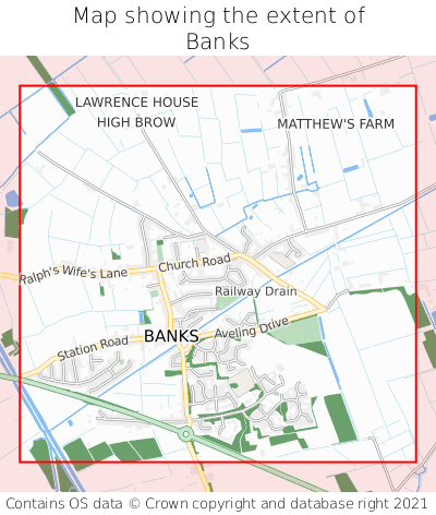 Map showing extent of Banks as bounding box