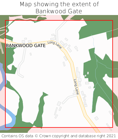 Map showing extent of Bankwood Gate as bounding box