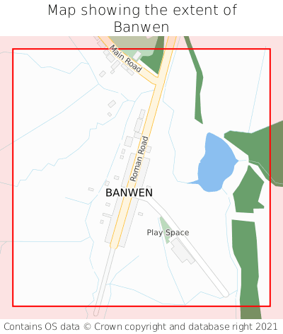 Map showing extent of Banwen as bounding box