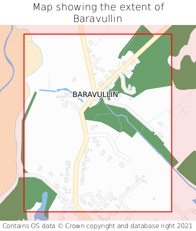 Map showing extent of Baravullin as bounding box