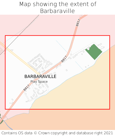 Map showing extent of Barbaraville as bounding box