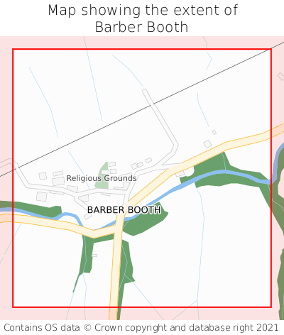 Map showing extent of Barber Booth as bounding box