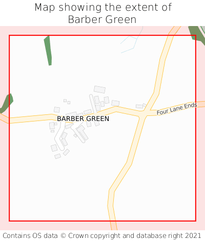 Map showing extent of Barber Green as bounding box