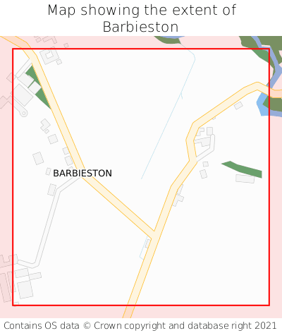 Map showing extent of Barbieston as bounding box