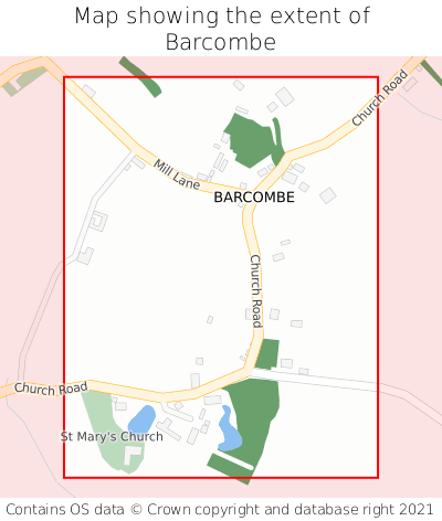 Map showing extent of Barcombe as bounding box