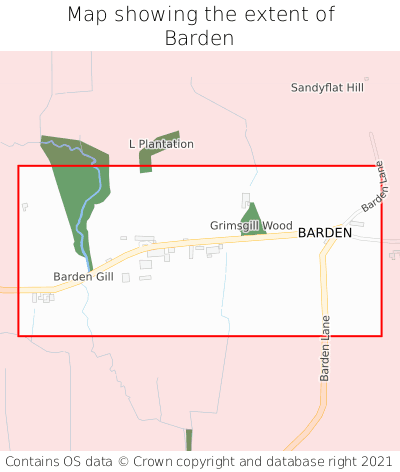 Map showing extent of Barden as bounding box
